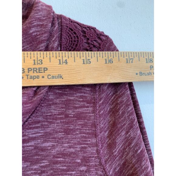 Anthropologie Saturday Sunday Tunic Dress Cowl Neck Long Sleeve Crochet Size L - Picture 6 of 16